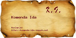 Komenda Ida névjegykártya
